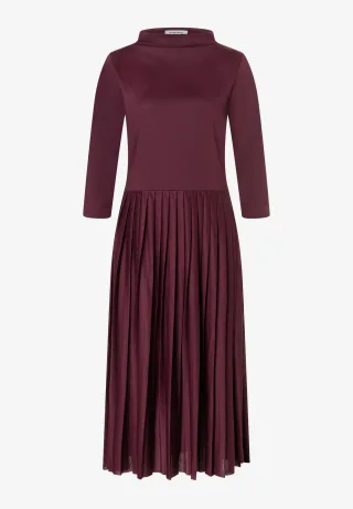 MORE & MORE - Jerseykleid mit Plisseefalten rot - Gr. - 38