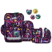 ergobag Schulranzen Cubo Light (5tlg., inkl. Federmäppchen, Schlamperrolle, Sportbeutel und Kletties)