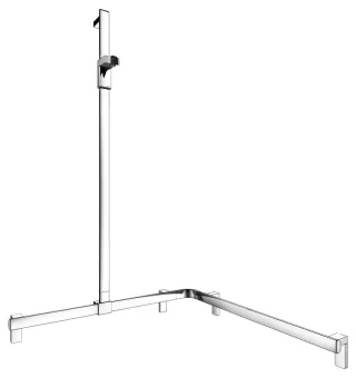 KEUCO AXESS Eck-Duschhandlauf 90° mit Brausestange, Metall, B: 85 H: 130,1 T: 85 cm, 35015010102 35015010102
