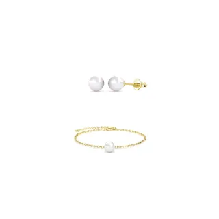 Vollmond-Kristallperlen-Sets - Gold und Kristall