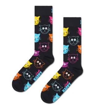 happy socks - Cat Sock Schwarz - Gr. - 38