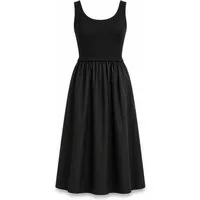 Freeman T. Porter Sommerkleid Reen Plain Kleid - Midikleid - Sommerkleid schwarz - Kleid Damen