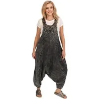 KUNST UND MAGIE Latzhose Hippie Latz/Haremshose Hose 70er Jumpsuit Overall Stonewashed Catsuit