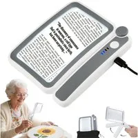 Senmudi Handlupe 4X Lupe mit LED Licht,Faltbare Leselupe Groß,3-stufige Lichtregelung, Handlupe, Rechteckige Ganzseiten-Lupe mit 10 LED-Lichtern, Lupe für Senioren,Buchliebhaber, Sehbehinderte, Lesehilfe für Senioren, Hohe Auflösung, große Größe, Bel