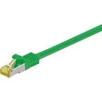 Patchkabel RJ-45 SFTP, mit Cat 7 Rohkabel grün, 50cm, 500 MHz
