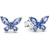 Pandora Paar Ohrstecker 294230C01, für Damen Silber Schmetterling Blau