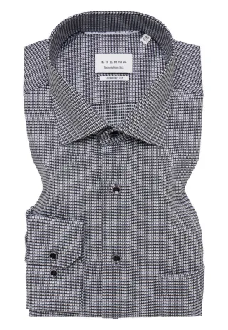 ETERNA - Comfort Fit: Hemd im Dobbydesign grau - Gr. - 43