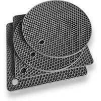 Camolo Topfuntersetzer 4er Set Silikon Topf Untersetzer grau - hitzebeständig, 4-tlg., hitzebeständig bis 230°C, rutschfest