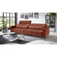 Massivart® Big-Sofa LOGAN Cord grün, beige, grau, rost 280 cm / 4-Sitzer, Nosagfederung · Sitztiefenverstellung · Kopfteilverstellung