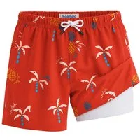 MaaMgic Badehose Shorts Jungen 2-in-1 mit verstellbarem Kordelzug (1-St) Stretch Schwimmshorts mit Innenfutter für Strand und Schwimmbad
