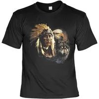 Art & Detail Shirt T-Shirt Wolf u. Adler Native Mythologie der Ureinwohner Nordamerikas USA, Adler, Natives