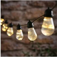 Lights4fun LED-Lichterkette Batteriebetriebene Mikro-LED-Lichterkette mit geriffelten Glühbirnen