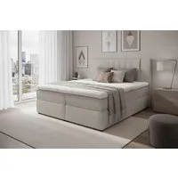 Home affaire Boxspringbett Bellissimo, Doppelbett, Polsterbett, Federkernbett, Komforbett, inkl. 9cm Topper, 5-Zonen-Taschen-Federkernmatratze, Härtegrad 3