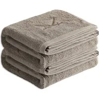 Sansibar Sylt Duschtücher Sansibar Sylt 2er Duschtuch Set Frottier-Serie „Classic“, 2-tlg, hochwertige Säbel Stickerei, pflegeleicht, hautfreundlich