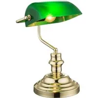 GLOBO LIGHTING Schreibtischlampe ANTIQUE, ohne Leuchtmittel, Klassische Schreibtischleuchte, Antik-look Tischleuchte, Bankerlamp
