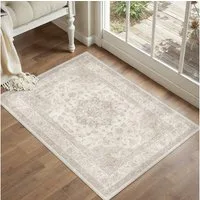 PURECOZY Teppich Kurzflor & Weich, Waschbar & Pflegeleicht, Retro-Design, Rechteckig, Höhe: 6.1 mm, geeignet für verschiedene Innenräume