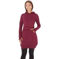 PUREWONDER Sweatkleid Kapuzenpullover-Kleid Hoodie Einfarbig dr19 Rot XL einfarbiges Hoodie-Kleid