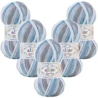 Alize 5 x ALIZE Baby Best Batik 7540 Häkelwolle, 240 m, Antipilling,Babywolle,Viskose