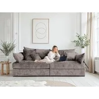 Home affaire Big-Sofa Casa XL, B: 190 cm, 4 Zierkissen, Mega-Sofa, in Cord oder Chenille-Struktur, Federkern
