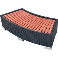 vidaXL Poolleiter NA Spa-Einstiegsstufe Polyrattan 92x45x25 cm Schwarz