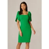 Adrianna Papell Etuikleid Tulip Sleeve Midi Dress Knielang, Crepekleid, tailliert, fließender Fall
