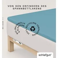 Schlafgut Spannbettlaken PURE TOPPER Bio-Baumwolle mit Elasthan 170 g/m² für Topper bis 10 cm, Jersey-Elasthan, Gummizug: rundum, (1 Stück), PREMIUM Laken für Matratzen bis 10 cm Höhe, dehnbar, blickdicht