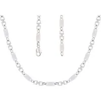 Stella-Jewellery Silberkette 925er Sterling Silber Plattenkette Massiv 10 mm (rhodiniert) (Plattenketten), 925 Sterling Silber rhodiniert