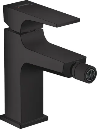 Hansgrohe Bidetmischer Metropol mattschwarz mit Push-Open Ablaufgarnitur, 32520670 32520670
