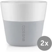Eva Solo Espressotasse 2 Lungo-Becher 0,23l Marble grey, 1-tlg., Porzellan, Silikon, 2, 0,23 l, Porzellan