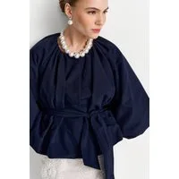 RICHROYAL Blusenjacke im Kimono-Stil mit breitem Bindegürtel, weite Form, 3/4 Ärmel