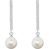 LÖB Perlenohrringe Damen Perlenohrringe Ohrringe Hängend Stab mit Perlen Zirkonia Silber (Geschenke für Frauen Beste Freundin Mutter Mama Damen Ehefrau sie zum Geburtstag Ostern Muttertag Muttertagsgeschenk, Inkl. Schmuckbox), Kristall Tropfen Ohrhän