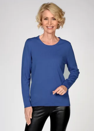 CLARINA - NOS Rdh.-Pullover, 1/1 Arm,uni 604 himmelblau - Gr. - 36
