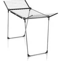 Leifheit Wäscheständer Standtrockner Pegasus 180 Solid Black, Trockenlänge, 105cm Flügelhöhe, Kleinteilehalter, zusammenklappbar