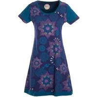 Vishes Sommerkleid Mini Kleid kurzarm Baumwolle Sommerkleid Mandalas Alternative Bekleidung, Ethno, Hippie, Retro Style