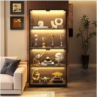 BROTTAR Glasvitrine mit LED 4 Ebenen Sensorsystem (1-St) 80×35×165cm, schwarz