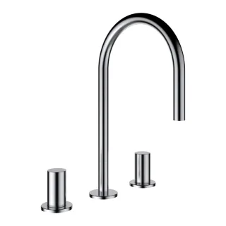 LAUFEN 3-Loch Waschtischmischer Kartell LAUFEN Schwenkauslauf Ausladung 166 mm ohne Ablaufventil PVD H3123330902201
