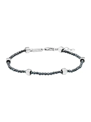 Julie Julsen Armband 925/- Sterling Silber rhodiniert Hämatit grau 19cm