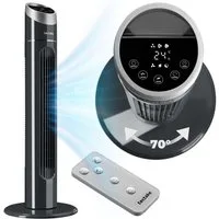 tectake Turmventilator Standventilator mit Timer-Funktion, Inkl. Fernbedienung, 31 x 90 cm, 3 Modi und 3 Geschwindigkeitsstufen