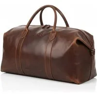 SID & VAIN Reisetasche echt Leder Weekender groß Ledertasche braun CHESTER, Echtleder Reisegepäck für Damen & Herren, Sporttasche XL braun-cognac