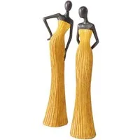 MF Dekofigur 2er Set Dekofiguren Eleganza in Schwarz und Gelb 31 cm Handgearbeitet (2 St)
