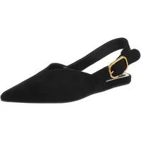 Ital-Design Eleganter Slingback-Schuh für Damen mit dekorativer Schnalle Schnürpumps (91512066) Flach Schnür- & Riemchenpumps in Schwarz