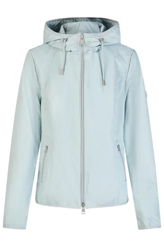 Barbara Lebek - Inbetweenjacke mit Kapuze aqua blue - Gr. - 36