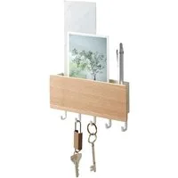 Zaewry Schlüsselbrett Schlüsselhalter mit 5 Haken, Kleine Schlüsselablage, Briefständer, (Einfach zu Installierende Schlüsselbrett Ohne Bohren), Geeignet für Eingangsbereiche und Hinter Türen
