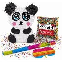 feiermeier Pinata Pinata-Set, 4-tlg. mit Augenmaske, Schlagstock un