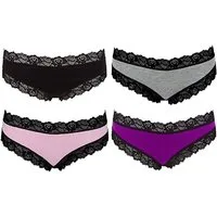 AvaMia Panty 6er Pack Hipster mit Spitze uni Panty French Knickers Damen Teen Spitze uni Panty French Knickers Damen Teen Panty