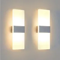POPOLIC Wandleuchte 2 X Moderne minimalistische Acryl-Wandleuchte, 12 W