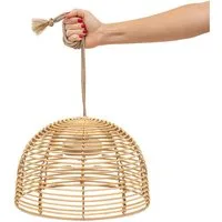 New Garden Gartenleuchte LED-Hängeleuchte, kabellos, mit Akku, dimmbar per Fernbedienung, Bossa, Warmweiß, kabellose LED-Hängeleuchte aus Rattan mit Akku & Fernbedienung