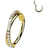 Taffstyle Nasenpiercing Septum Piercing Clicker Tragus Helix Piercing Doppel Ring Kristalle (Nasenpiercing Nasenring Nase Ohrpiercing Cartilage Ohr Tragus Helix Orbital Brust Intim Piercing Ring Lippenpiercing)