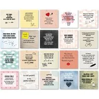 TypeStoff Grußkarten TypeStoff Spruchkarten Set Hygge 25 Karten 50 Sprüche 10,5x10,5 cm, 50 Sprüche auf 25 Karten 300 g/m² FSC-Papier Format 10,5 x 10,5 cm