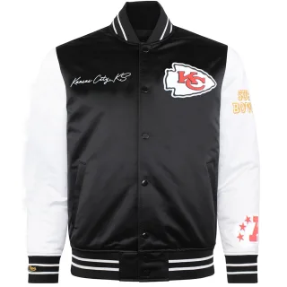 Mitchell & Ness NFL Kansas City Chiefs Herren Satin Bomberjacke